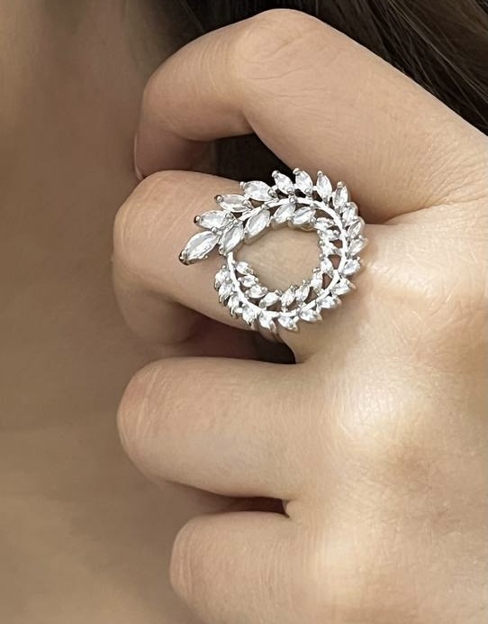 انگشتر جواهری استیل کد ۱۰۰۱